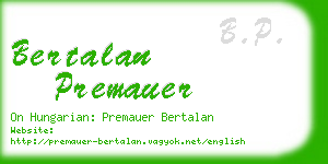 bertalan premauer business card